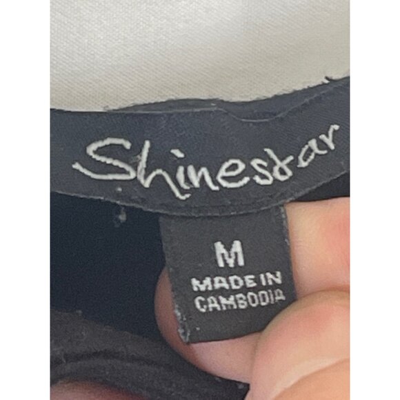 Shine star pants 3 buttons stretch foe pockets rayon blend black medium READ - Picture 6 of 8